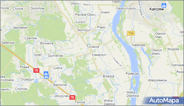 mapa Kawęczyn gmina Konstancin-Jeziorna, Kawęczyn gmina Konstancin-Jeziorna na mapie Targeo
