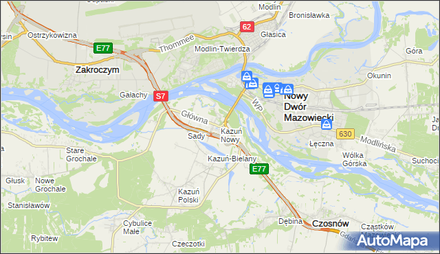 mapa Kazuń Nowy, Kazuń Nowy na mapie Targeo