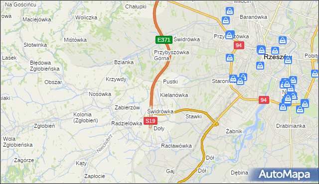 mapa Kielanówka, Kielanówka na mapie Targeo