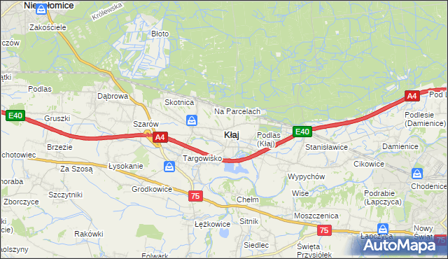 mapa Kłaj, Kłaj na mapie Targeo