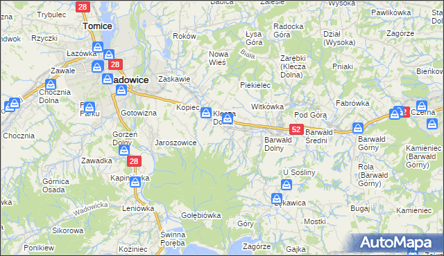 mapa Klecza Górna, Klecza Górna na mapie Targeo