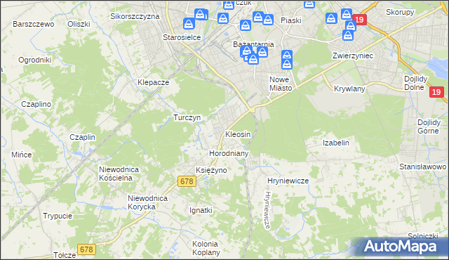 mapa Kleosin, Kleosin na mapie Targeo