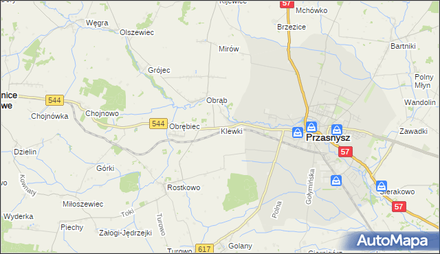 mapa Klewki gmina Przasnysz, Klewki gmina Przasnysz na mapie Targeo