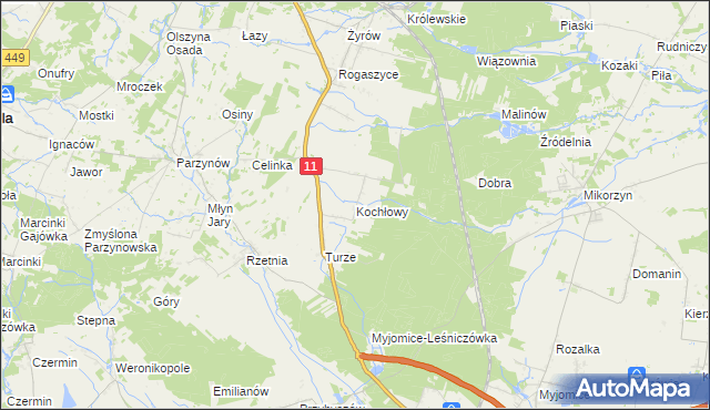 mapa Kochłowy, Kochłowy na mapie Targeo