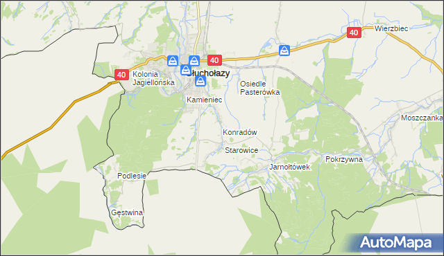 mapa Konradów gmina Głuchołazy, Konradów gmina Głuchołazy na mapie Targeo