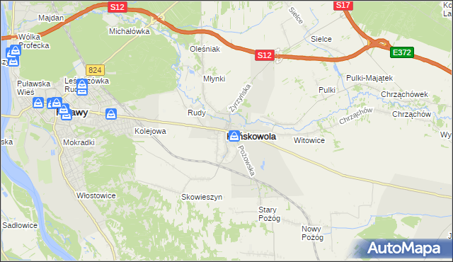 mapa Końskowola, Końskowola na mapie Targeo