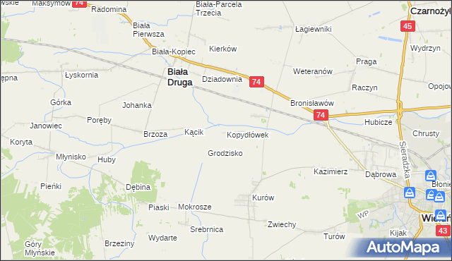 mapa Kopydłówek, Kopydłówek na mapie Targeo