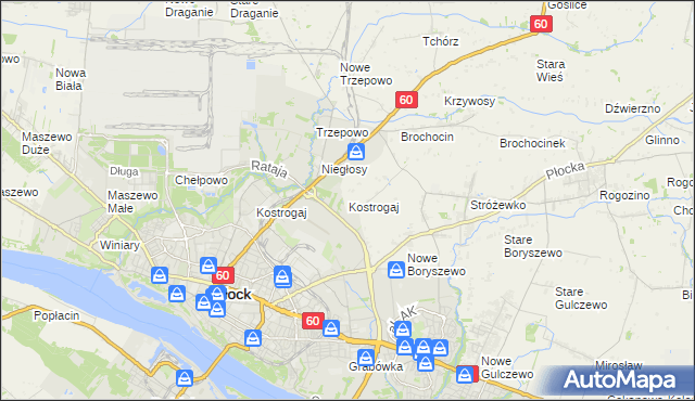 mapa Kostrogaj, Kostrogaj na mapie Targeo