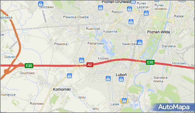 mapa Kotowo gmina Poznań, Kotowo gmina Poznań na mapie Targeo