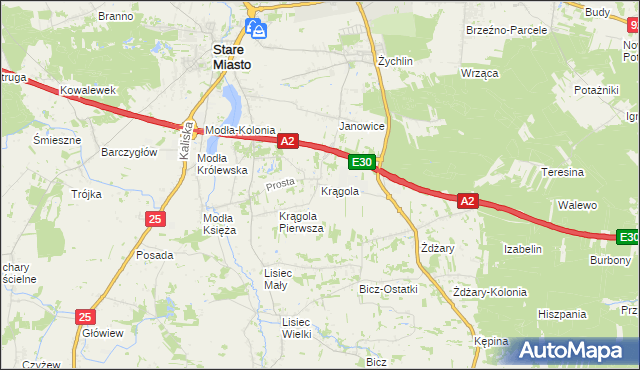 mapa Krągola, Krągola na mapie Targeo