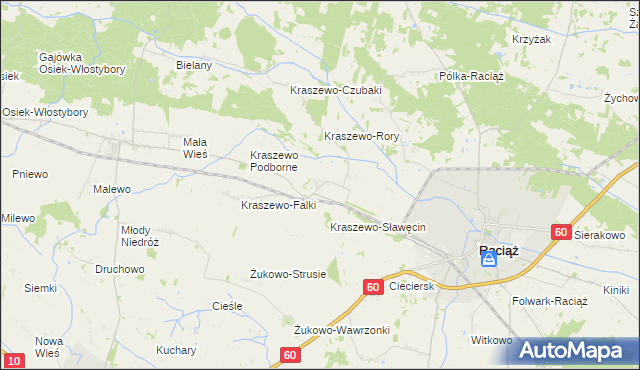 mapa Kraszewo-Gaczułty, Kraszewo-Gaczułty na mapie Targeo