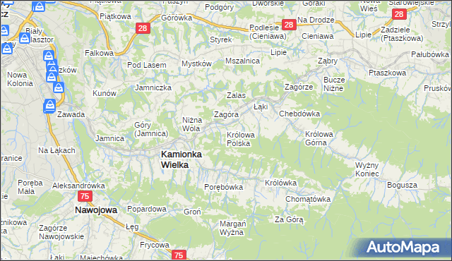 mapa Królowa Polska, Królowa Polska na mapie Targeo