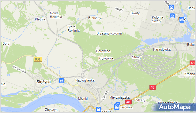 mapa Krukówka gmina Stężyca, Krukówka gmina Stężyca na mapie Targeo