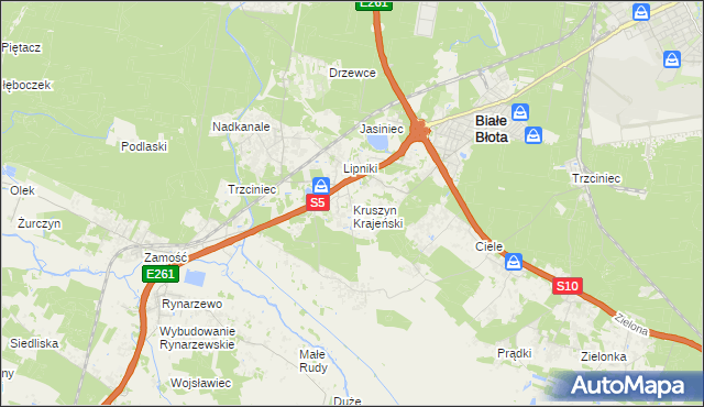 mapa Kruszyn Krajeński, Kruszyn Krajeński na mapie Targeo