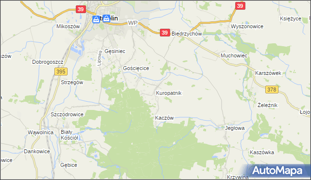 mapa Kuropatnik, Kuropatnik na mapie Targeo