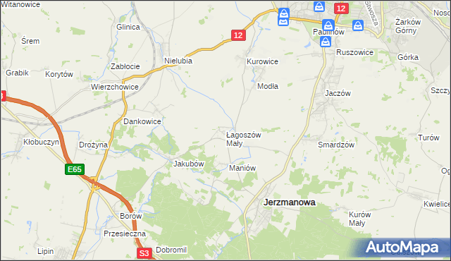 mapa Łagoszów Mały, Łagoszów Mały na mapie Targeo