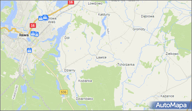 mapa Ławice, Ławice na mapie Targeo