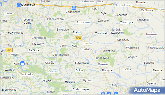 mapa Łazany, Łazany na mapie Targeo