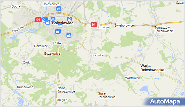 mapa Łaziska gmina Bolesławiec, Łaziska gmina Bolesławiec na mapie Targeo