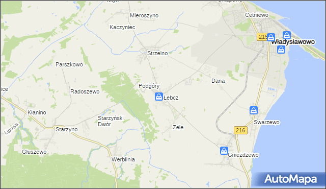 mapa Łebcz, Łebcz na mapie Targeo