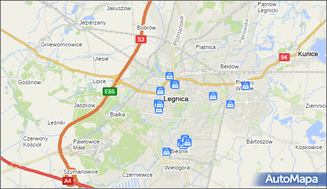 mapa Legnicy, Legnica na mapie Targeo
