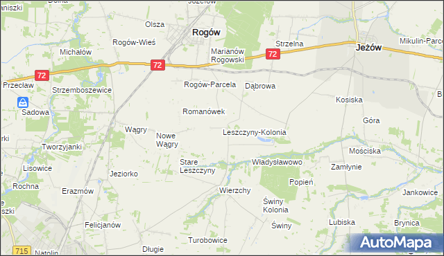 mapa Leszczyny-Kolonia, Leszczyny-Kolonia na mapie Targeo