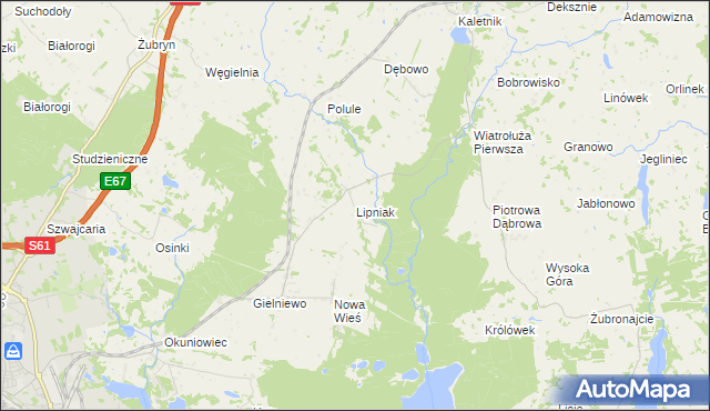 mapa Lipniak gmina Suwałki, Lipniak gmina Suwałki na mapie Targeo