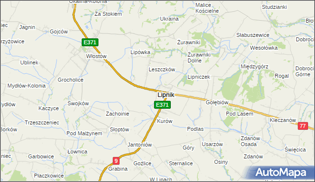 mapa Lipnik powiat opatowski, Lipnik powiat opatowski na mapie Targeo