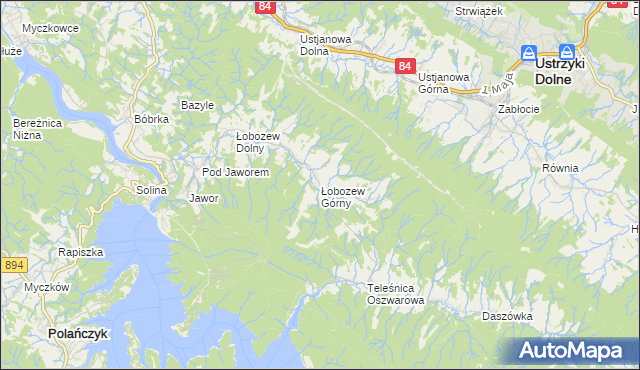 mapa Łobozew Górny, Łobozew Górny na mapie Targeo