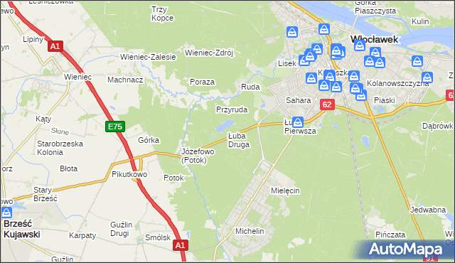 mapa Łuba Druga, Łuba Druga na mapie Targeo