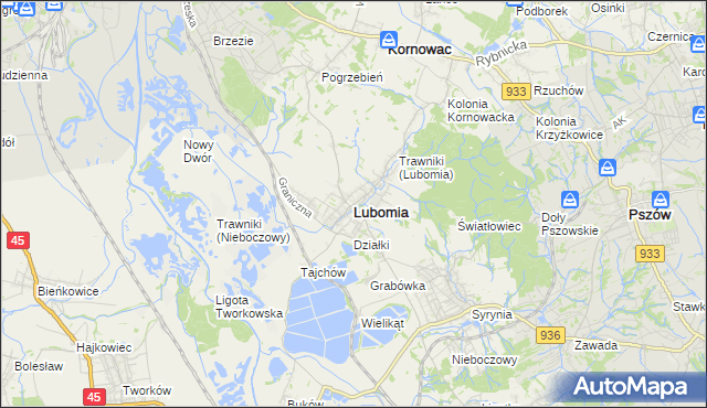mapa Lubomia, Lubomia na mapie Targeo