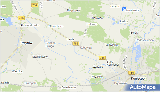 mapa Luborcza, Luborcza na mapie Targeo