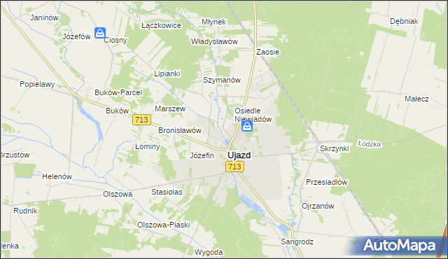 mapa Mącznik gmina Ujazd, Mącznik gmina Ujazd na mapie Targeo