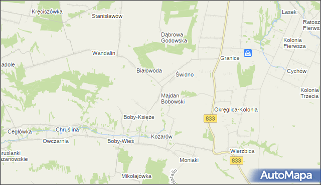 mapa Majdan Bobowski, Majdan Bobowski na mapie Targeo