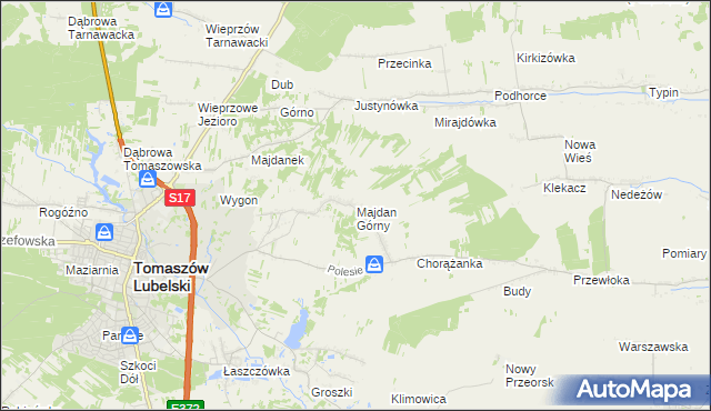 mapa Majdan Górny, Majdan Górny na mapie Targeo