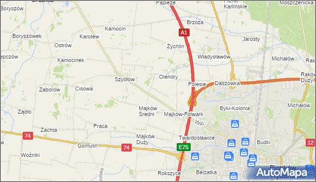 mapa Majków Mały, Majków Mały na mapie Targeo