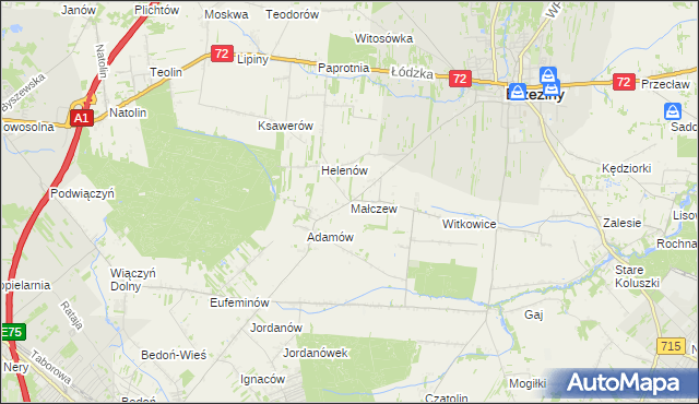 mapa Małczew, Małczew na mapie Targeo