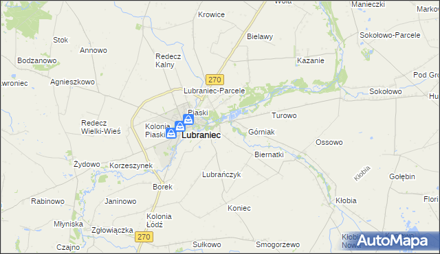 mapa Marysin gmina Lubraniec, Marysin gmina Lubraniec na mapie Targeo