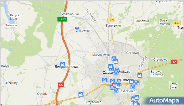 mapa Maryszewice, Maryszewice na mapie Targeo