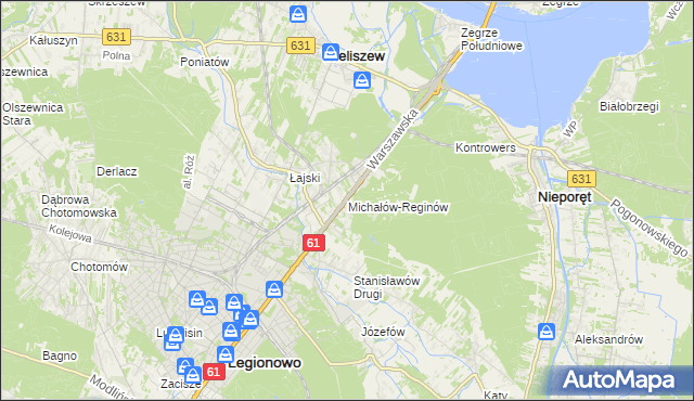mapa Michałów-Reginów, Michałów-Reginów na mapie Targeo