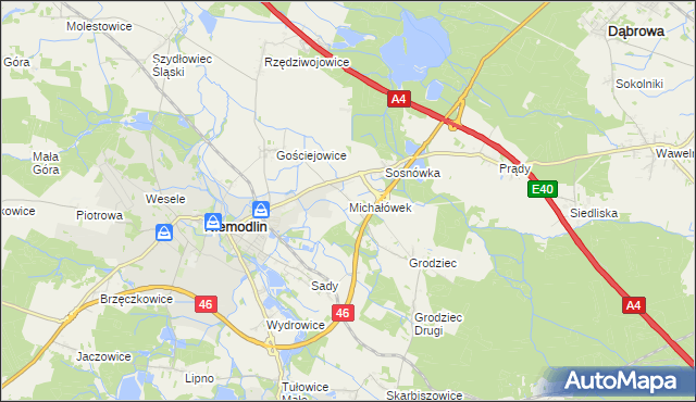 mapa Michałówek gmina Niemodlin, Michałówek gmina Niemodlin na mapie Targeo
