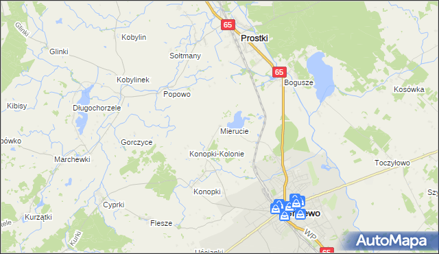 mapa Mierucie, Mierucie na mapie Targeo