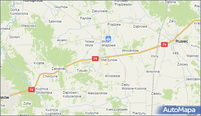 mapa Mierzynów, Mierzynów na mapie Targeo