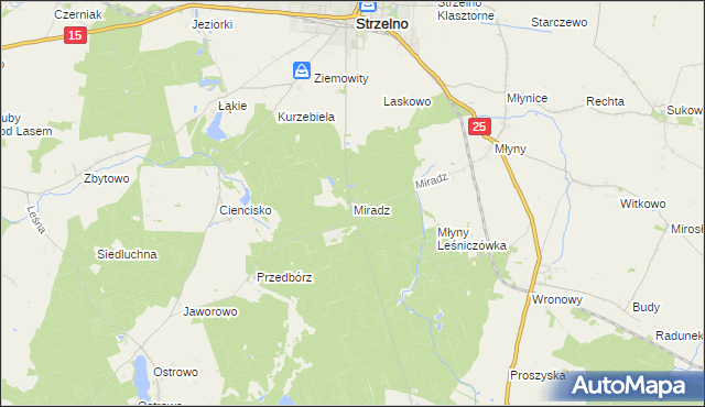 mapa Miradz, Miradz na mapie Targeo