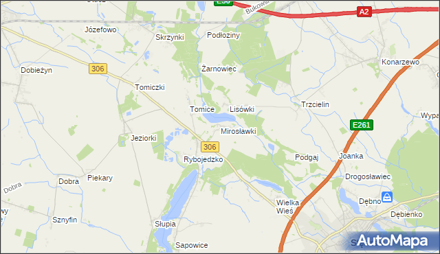 mapa Mirosławki, Mirosławki na mapie Targeo
