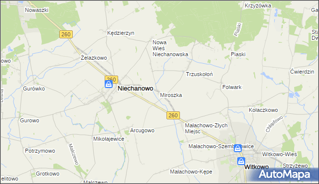 mapa Miroszka, Miroszka na mapie Targeo