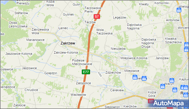 mapa Mleczków, Mleczków na mapie Targeo