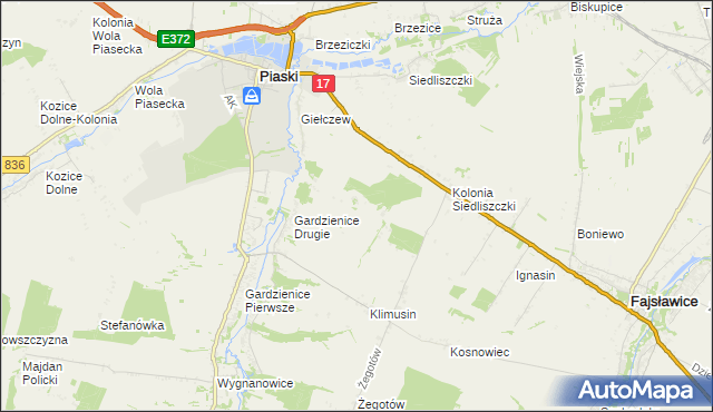 mapa Młodziejów, Młodziejów na mapie Targeo
