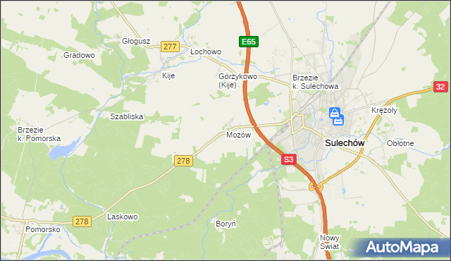 mapa Mozów, Mozów na mapie Targeo