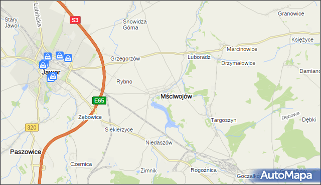 mapa Mściwojów, Mściwojów na mapie Targeo